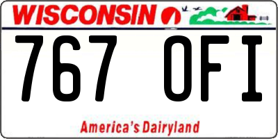 WI license plate 767OFI