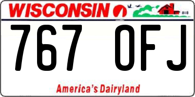 WI license plate 767OFJ