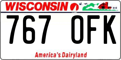 WI license plate 767OFK