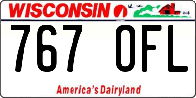 WI license plate 767OFL