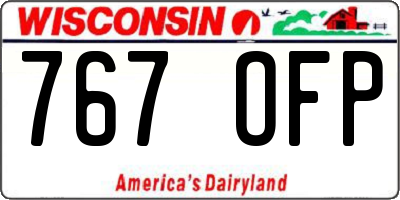WI license plate 767OFP
