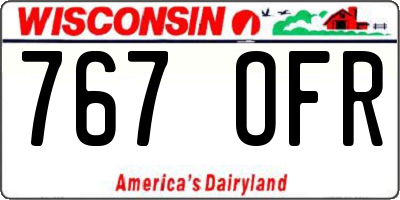 WI license plate 767OFR