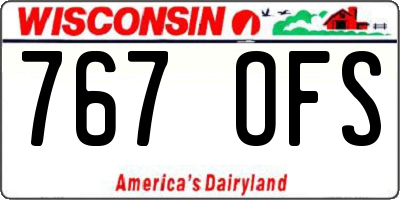 WI license plate 767OFS
