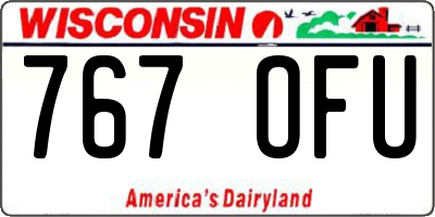 WI license plate 767OFU