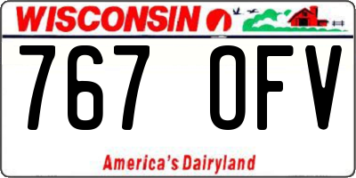 WI license plate 767OFV