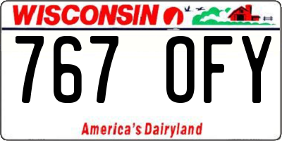 WI license plate 767OFY