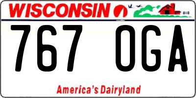 WI license plate 767OGA