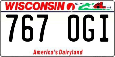 WI license plate 767OGI