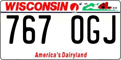WI license plate 767OGJ