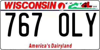 WI license plate 767OLY