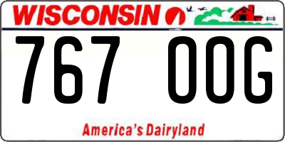 WI license plate 767OOG