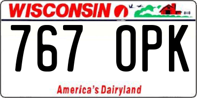 WI license plate 767OPK