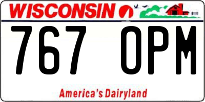 WI license plate 767OPM
