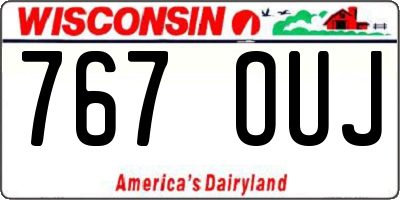 WI license plate 767OUJ