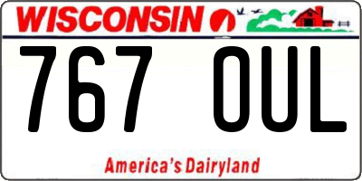 WI license plate 767OUL