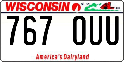 WI license plate 767OUU