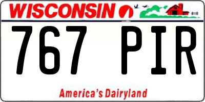 WI license plate 767PIR