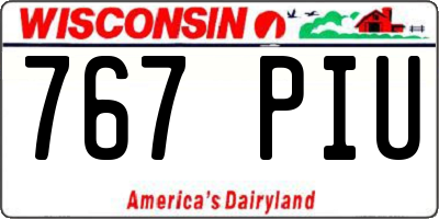 WI license plate 767PIU