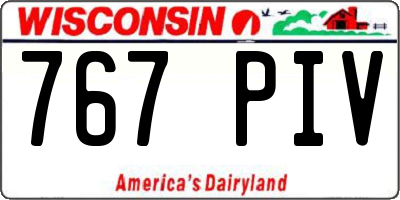 WI license plate 767PIV