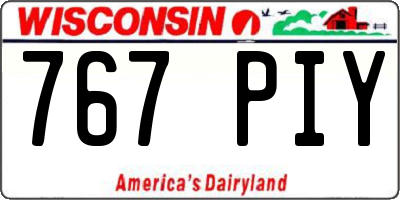 WI license plate 767PIY