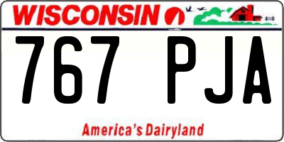 WI license plate 767PJA