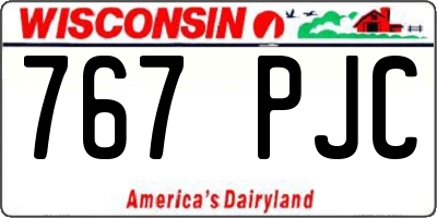 WI license plate 767PJC