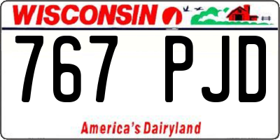 WI license plate 767PJD