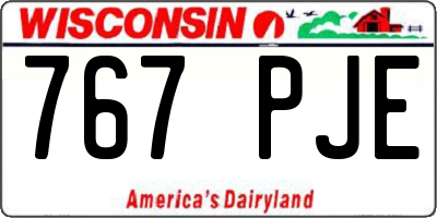 WI license plate 767PJE
