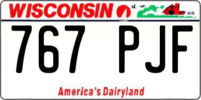 WI license plate 767PJF