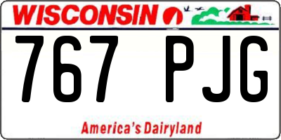 WI license plate 767PJG