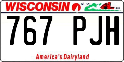 WI license plate 767PJH