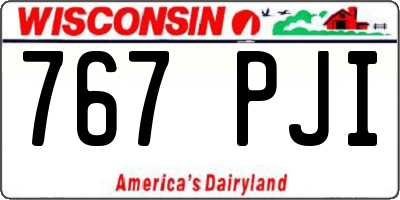 WI license plate 767PJI