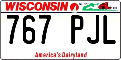 WI license plate 767PJL