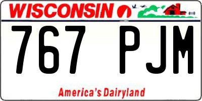 WI license plate 767PJM