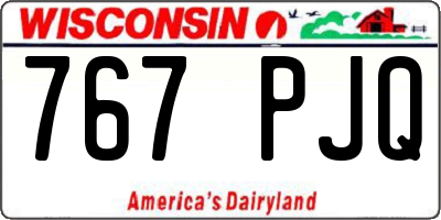 WI license plate 767PJQ