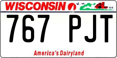 WI license plate 767PJT