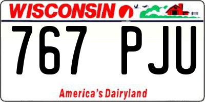 WI license plate 767PJU