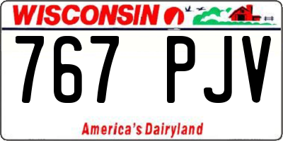 WI license plate 767PJV