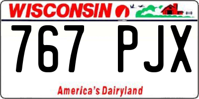 WI license plate 767PJX