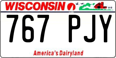 WI license plate 767PJY
