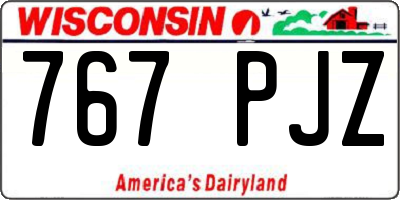 WI license plate 767PJZ