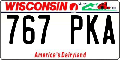 WI license plate 767PKA