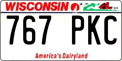 WI license plate 767PKC
