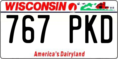 WI license plate 767PKD