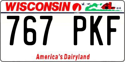 WI license plate 767PKF