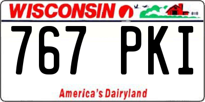 WI license plate 767PKI