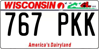 WI license plate 767PKK