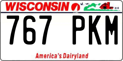 WI license plate 767PKM