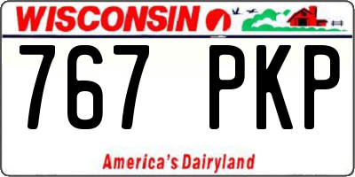 WI license plate 767PKP