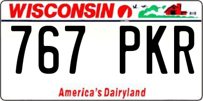 WI license plate 767PKR